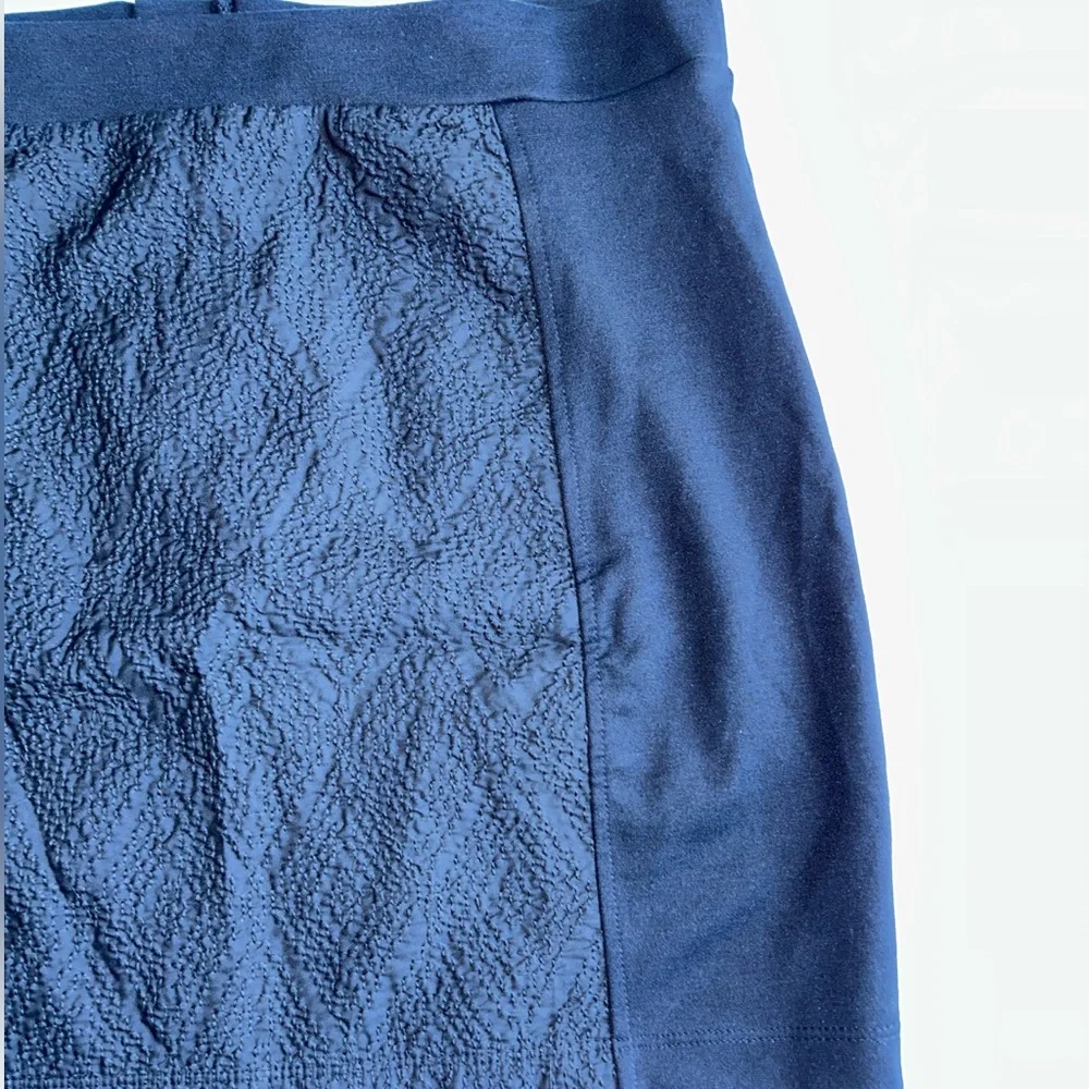 NWT American Eagle textured panel, ponte mini skirt, exposed‎ rear zipper- sz 12 - Picture 5 of 9